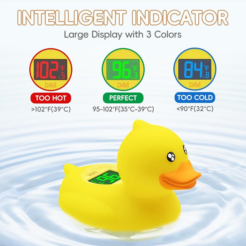 BH Duck Rechargeable Baby Bath Thermometer - Fast Temperature Reading, Digital Water Thermometer for Bathtub and Room, Safety Infant Floating Bath Toy, Baby Bath Essentials - Image 3
